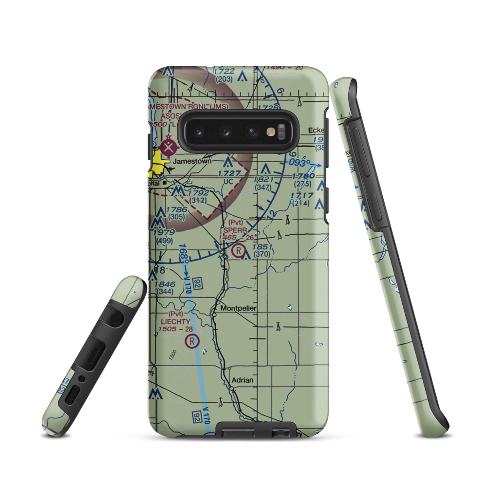 Sperr Airport (ND55) VFR Sectional Samsung Phone Case Samsung Galaxy S10 model shown