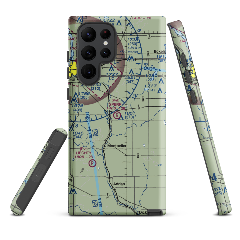 Sperr Airport (ND55) VFR Sectional Samsung Phone Case Samsung Galaxy S22 Ultra model shown