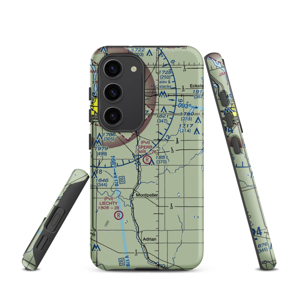 Sperr Airport (ND55) VFR Sectional Samsung Phone Case Samsung Galaxy S23 model shown