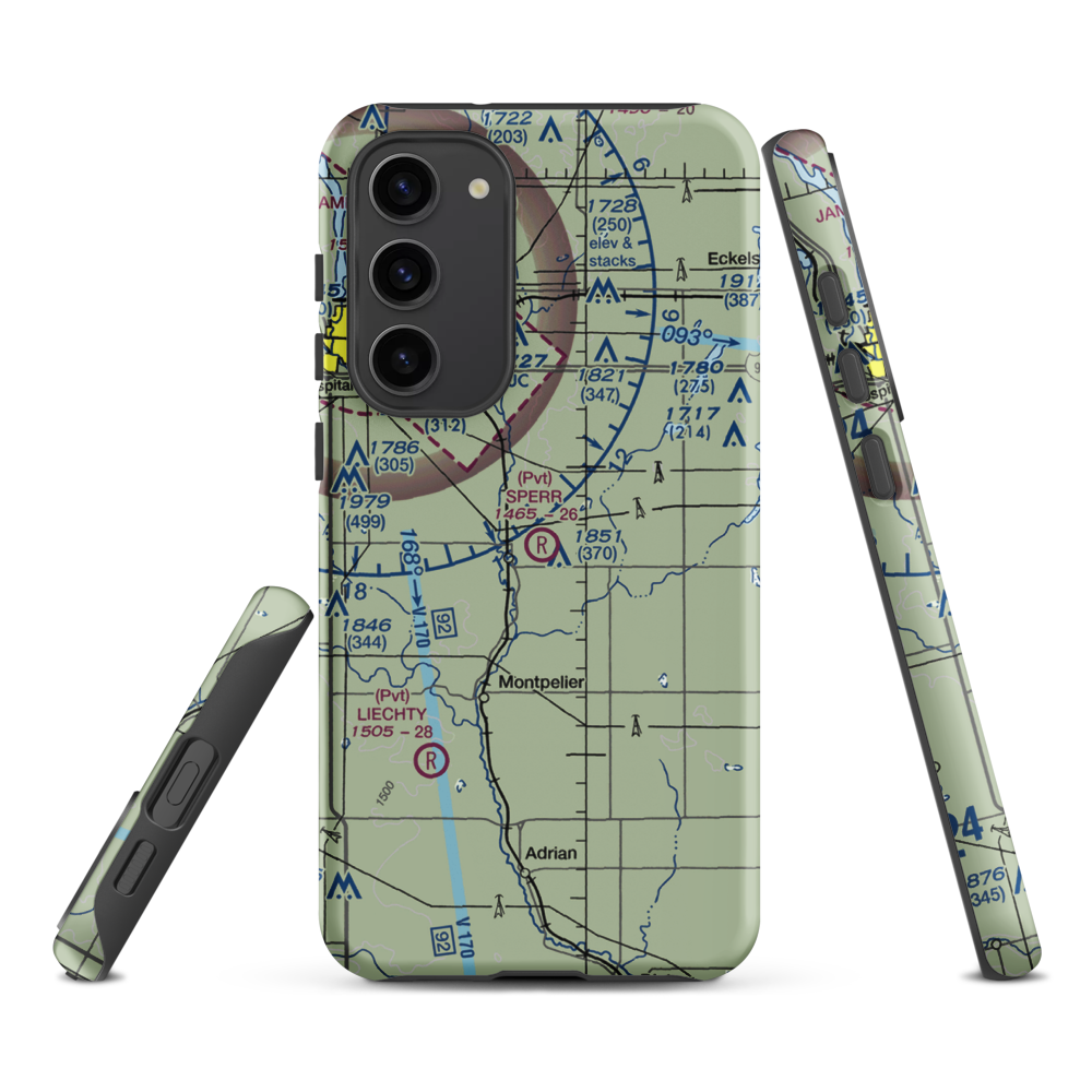 Sperr Airport (ND55) VFR Sectional Samsung Phone Case Samsung Galaxy S23 Plus model shown