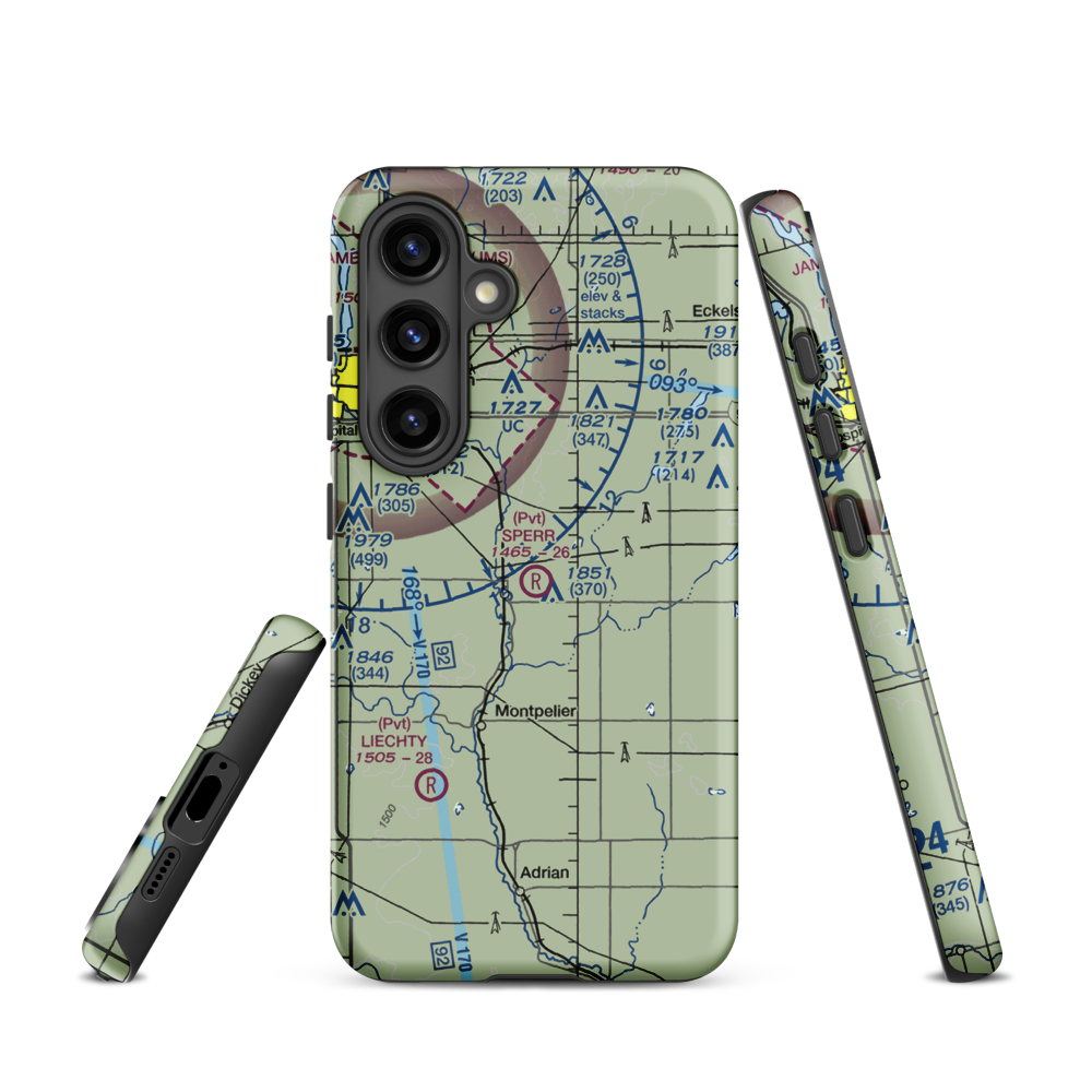 Sperr Airport (ND55) VFR Sectional Samsung Phone Case Samsung Galaxy S24 model shown