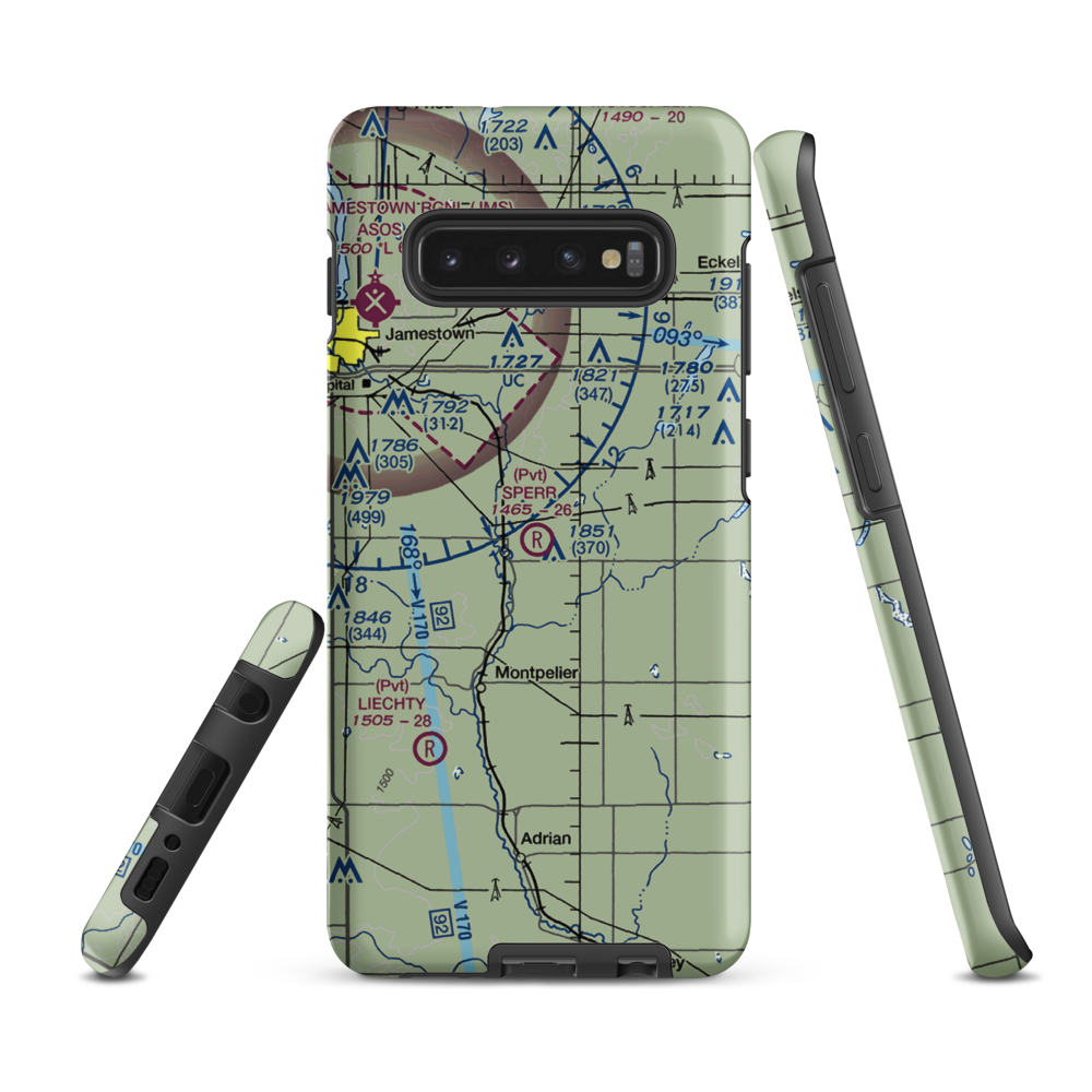 Sperr Airport (ND55) VFR Sectional Samsung Phone Case Samsung Galaxy S10 Plus model shown