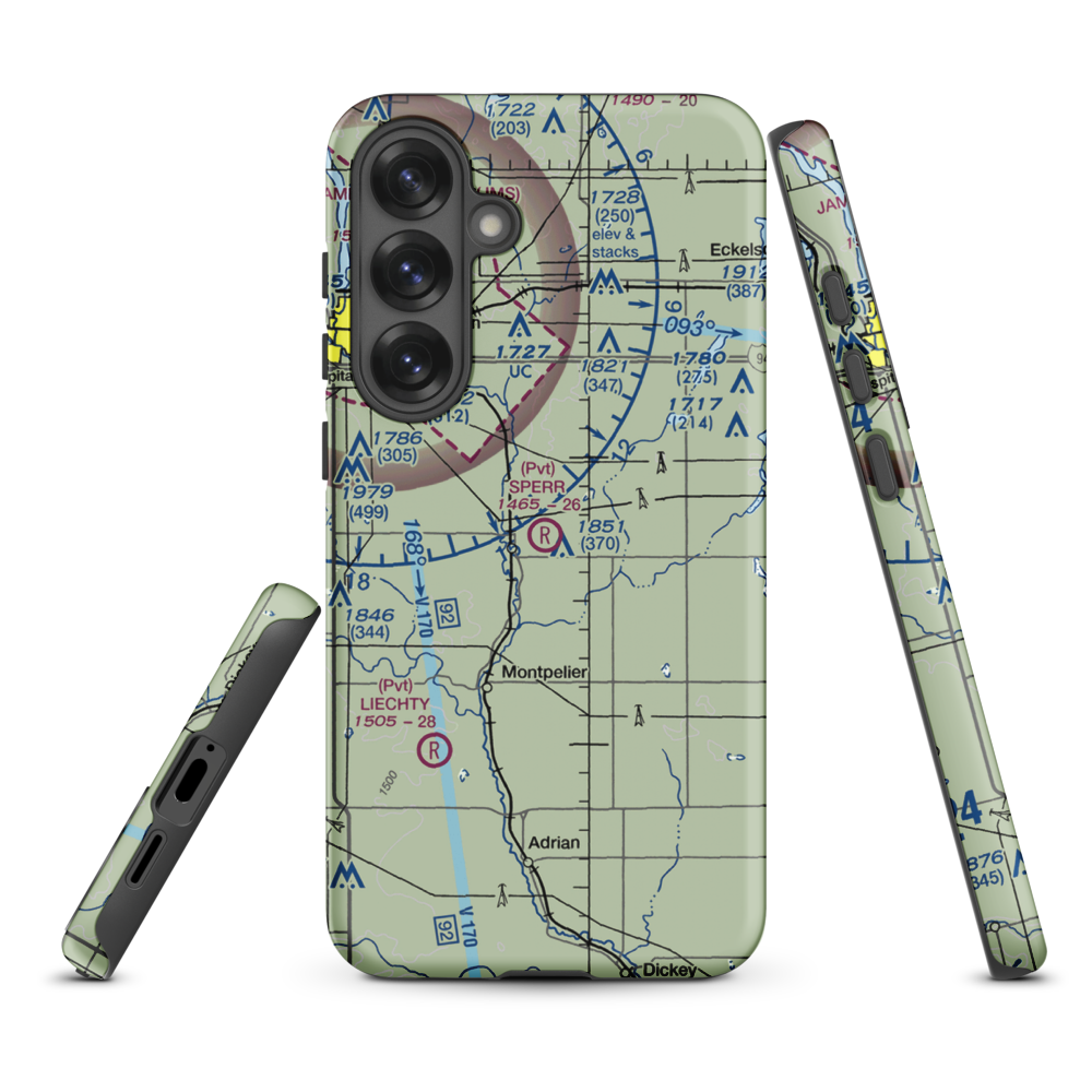 Sperr Airport (ND55) VFR Sectional Samsung Phone Case Samsung Galaxy S25 Plus model shown