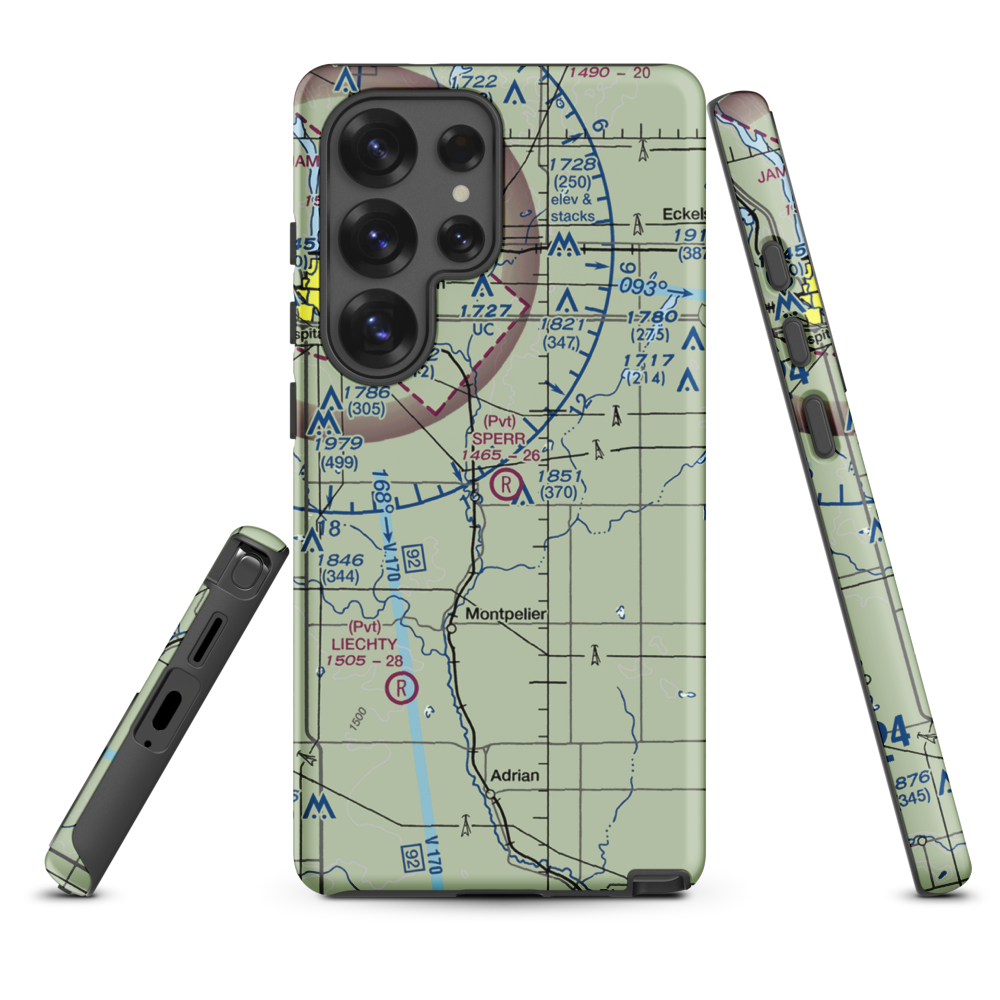 Sperr Airport (ND55) VFR Sectional Samsung Phone Case Samsung Galaxy S25 Ultra model shown