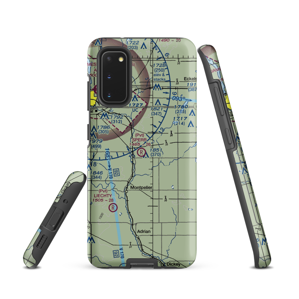Sperr Airport (ND55) VFR Sectional Samsung Phone Case Samsung Galaxy S20 model shown
