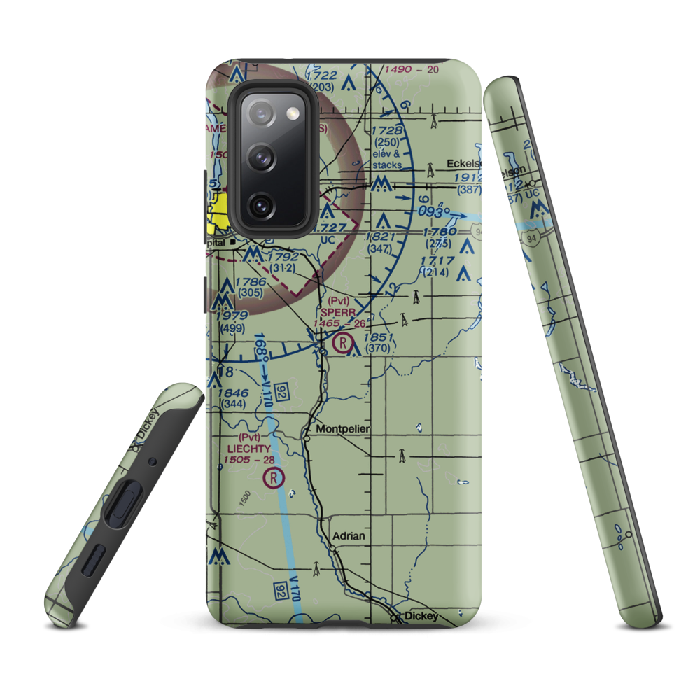Sperr Airport (ND55) VFR Sectional Samsung Phone Case Samsung Galaxy S20 FE model shown