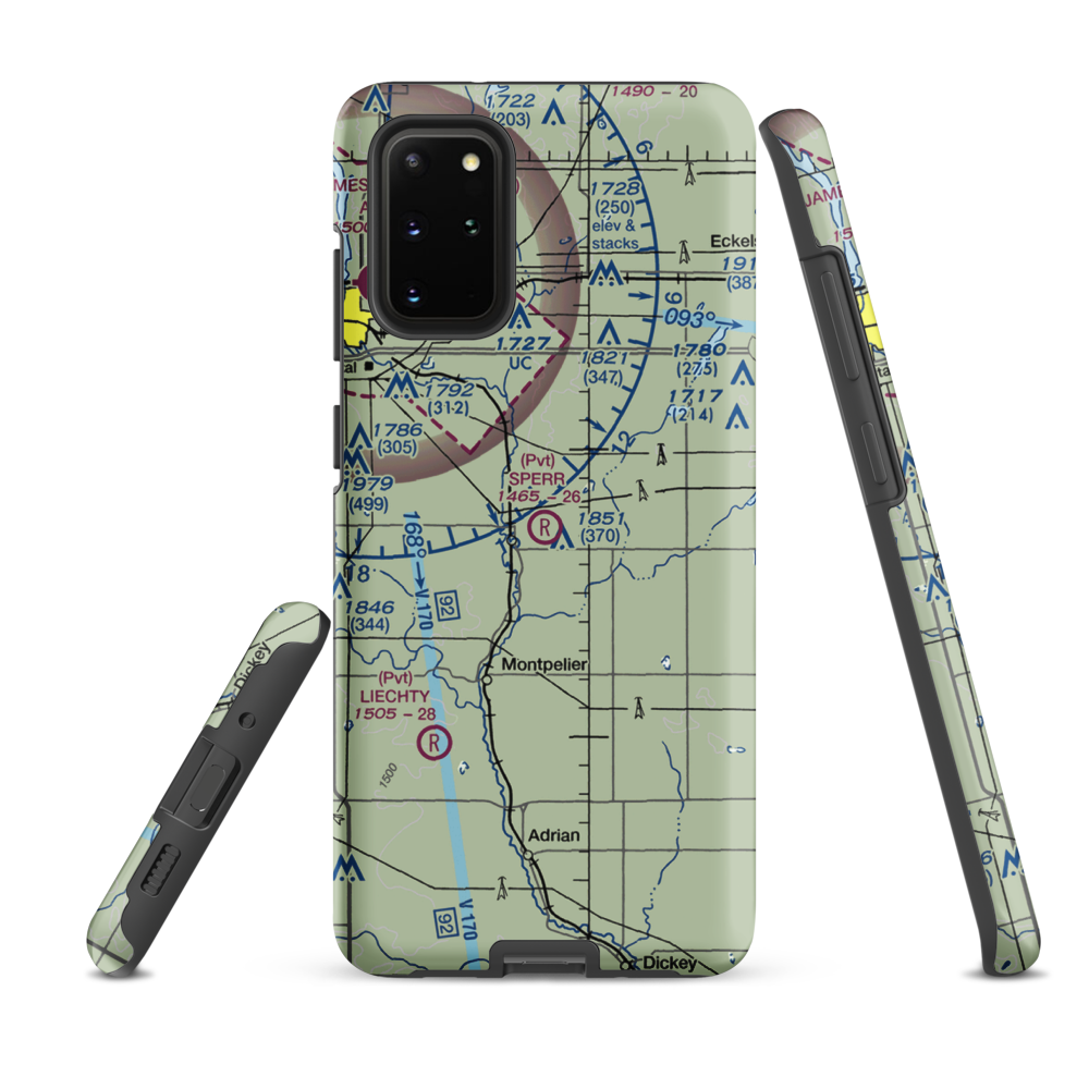 Sperr Airport (ND55) VFR Sectional Samsung Phone Case Samsung Galaxy S20 Plus model shown