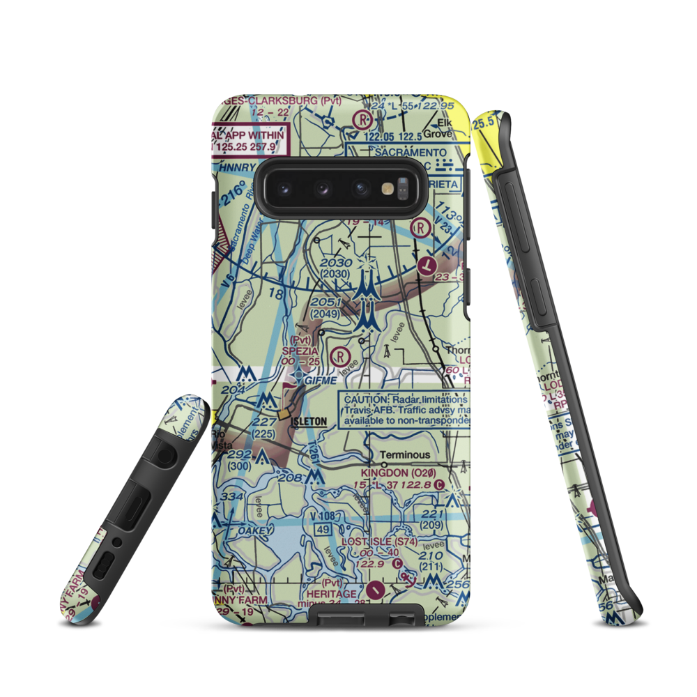 Spezia Airport (9CL9) VFR Sectional Samsung Phone Case Samsung Galaxy S10 model shown