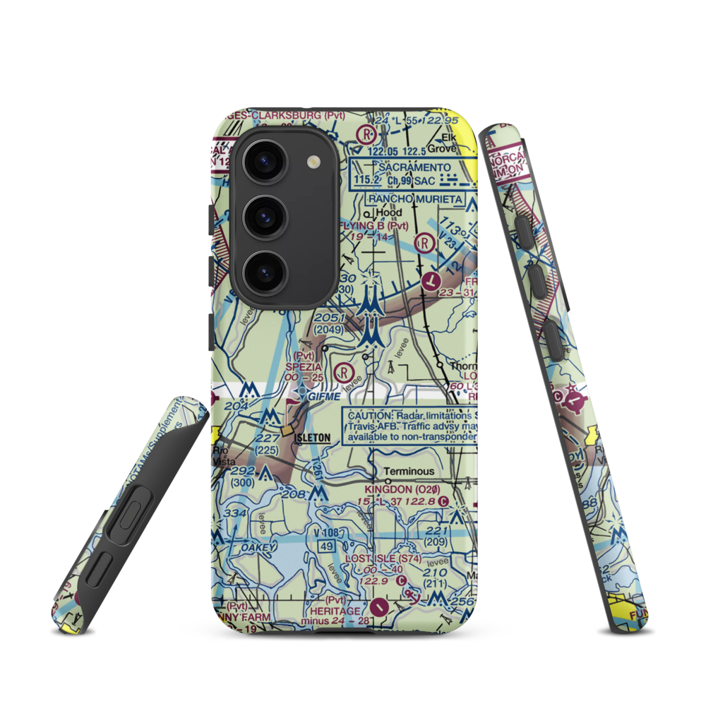 Spezia Airport (9CL9) VFR Sectional Samsung Phone Case Samsung Galaxy S23 model shown