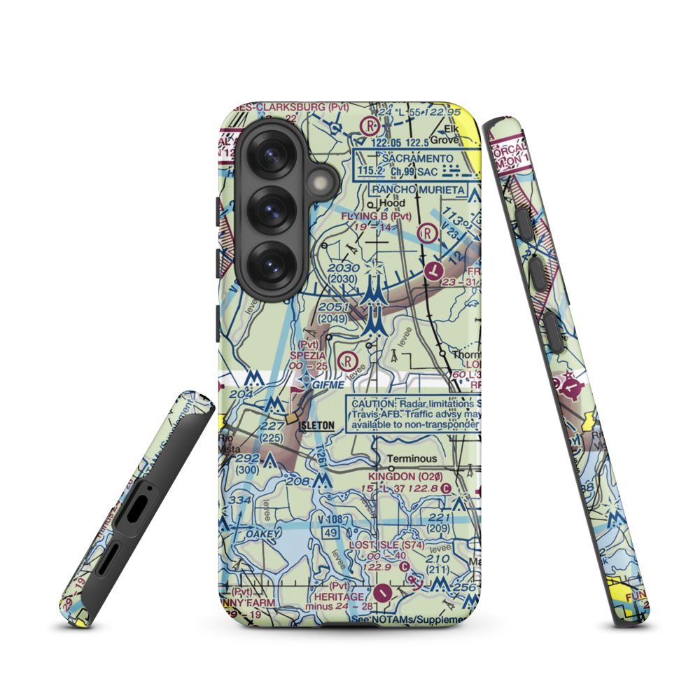 Spezia Airport (9CL9) VFR Sectional Samsung Phone Case Samsung Galaxy S25 model shown