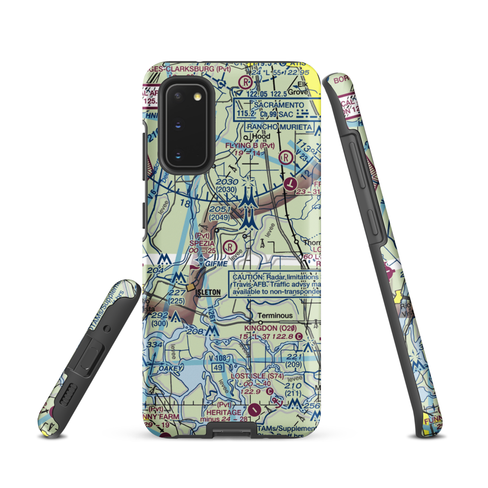 Spezia Airport (9CL9) VFR Sectional Samsung Phone Case Samsung Galaxy S20 model shown