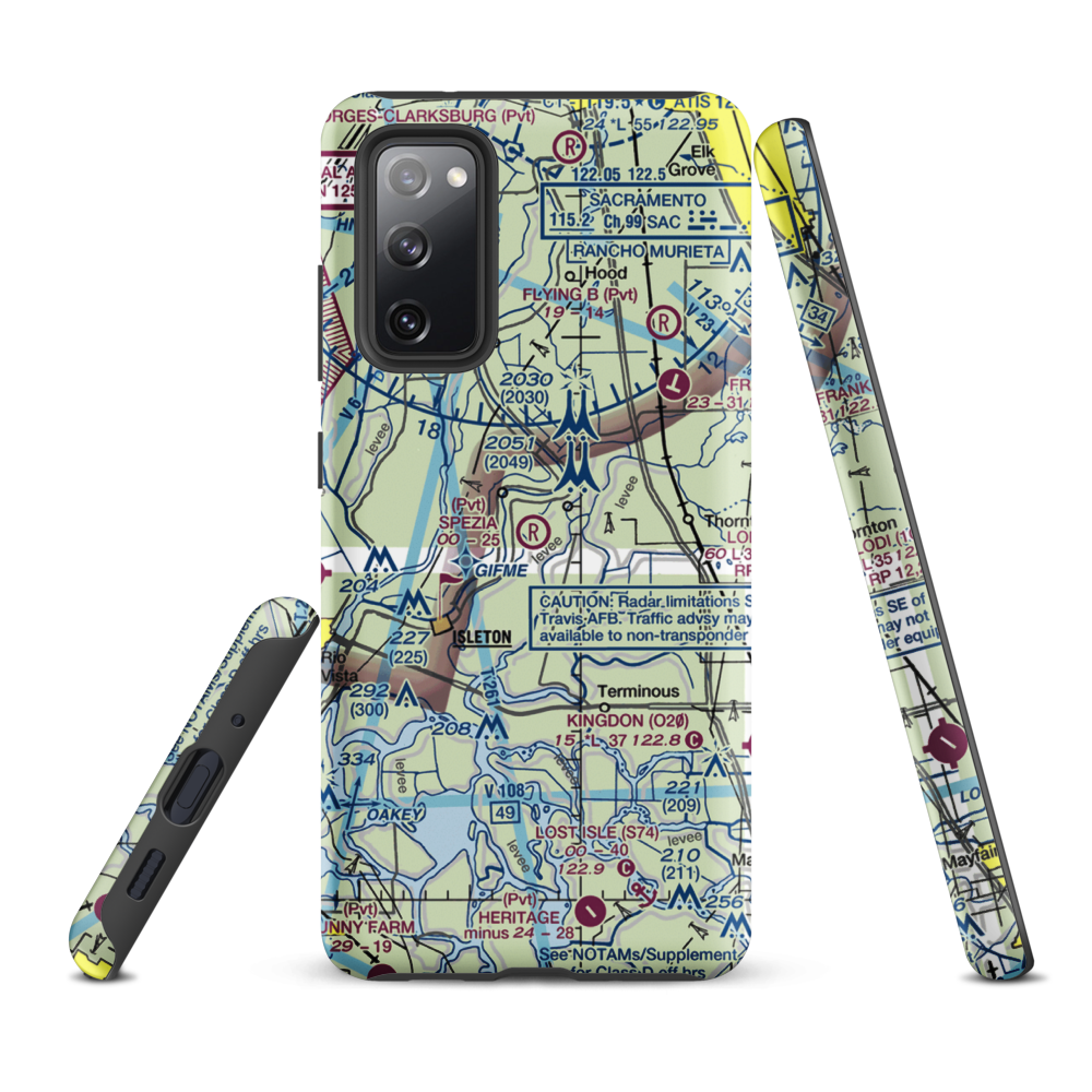 Spezia Airport (9CL9) VFR Sectional Samsung Phone Case Samsung Galaxy S20 FE model shown