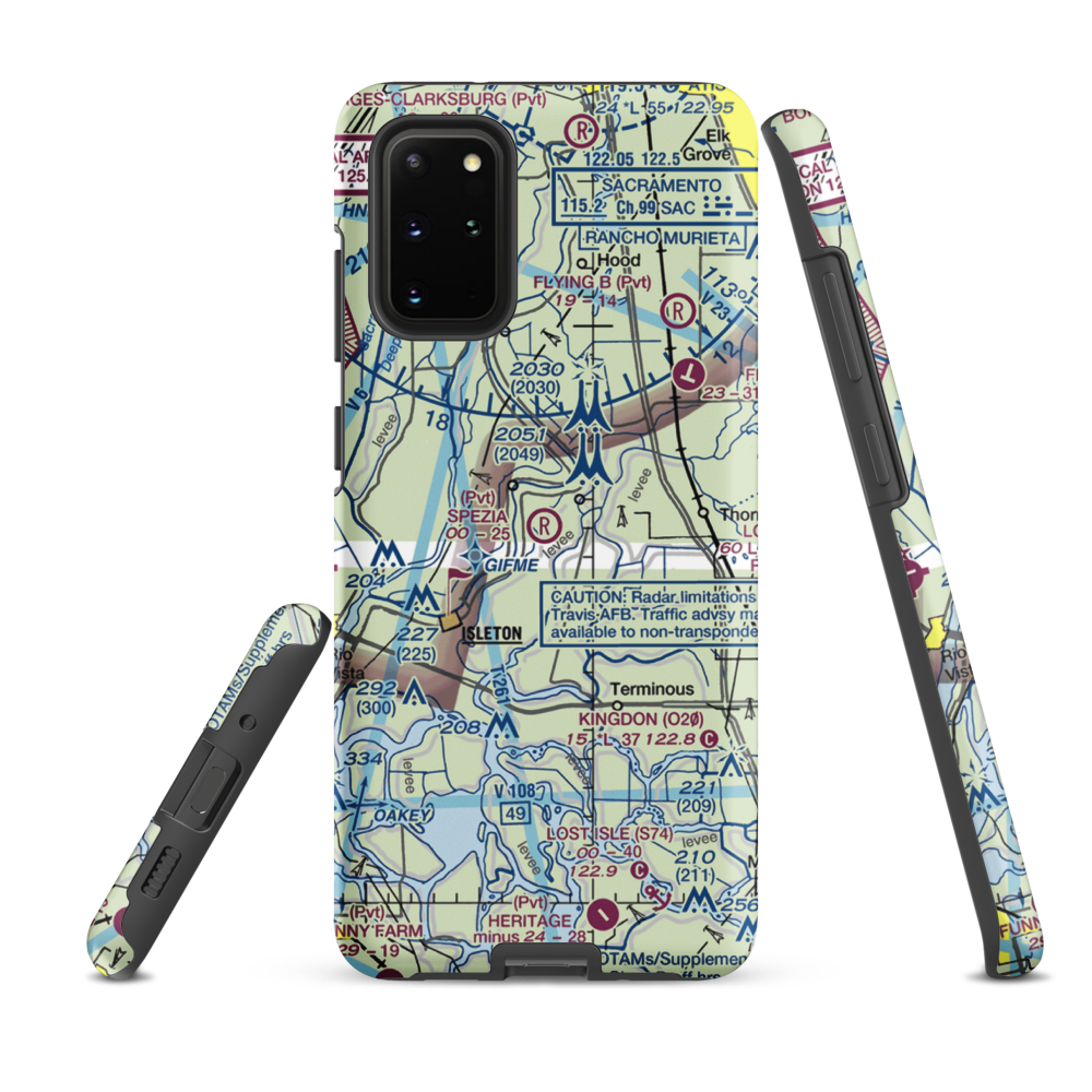 Spezia Airport (9CL9) VFR Sectional Samsung Phone Case Samsung Galaxy S20 Plus model shown