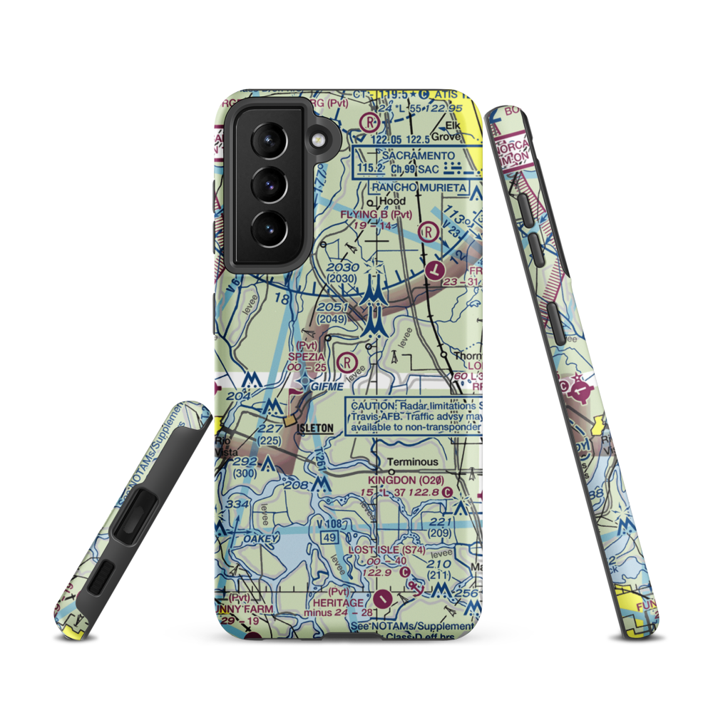 Spezia Airport (9CL9) VFR Sectional Samsung Phone Case Samsung Galaxy S21 model shown