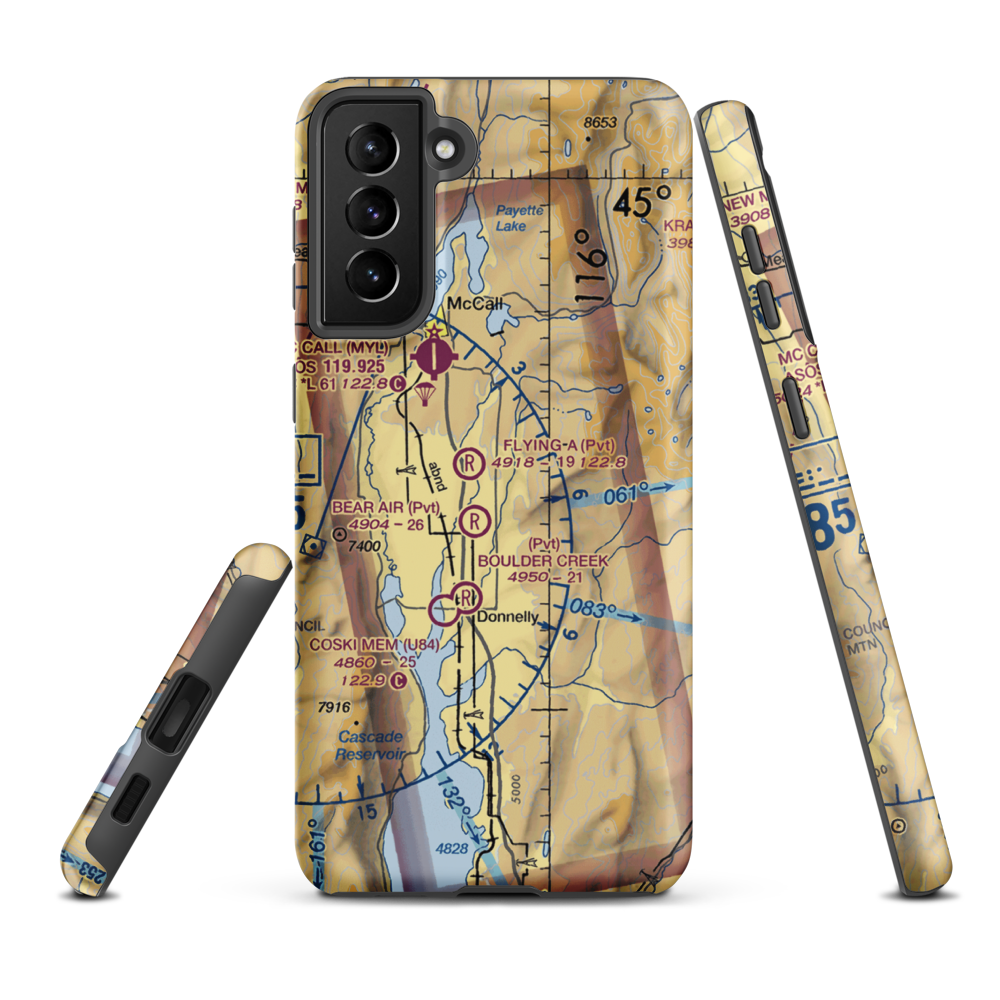 Splan Airport (2ID5) VFR Sectional Samsung Phone Case Samsung Galaxy S21 FE model shown