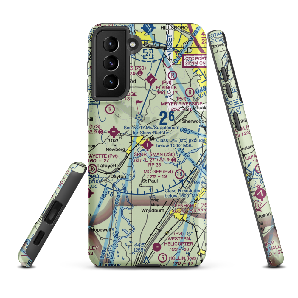 Sportsman Airpark (2S6) VFR Sectional Samsung Phone Case Samsung Galaxy S21 FE model shown