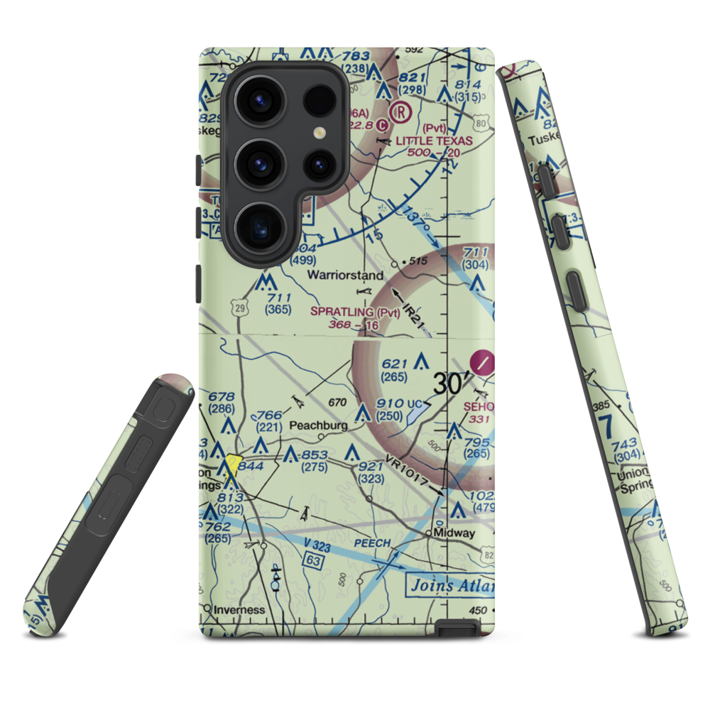 Spratling Field (AL25) VFR Sectional Samsung Phone Case Samsung Galaxy S23 Ultra model shown