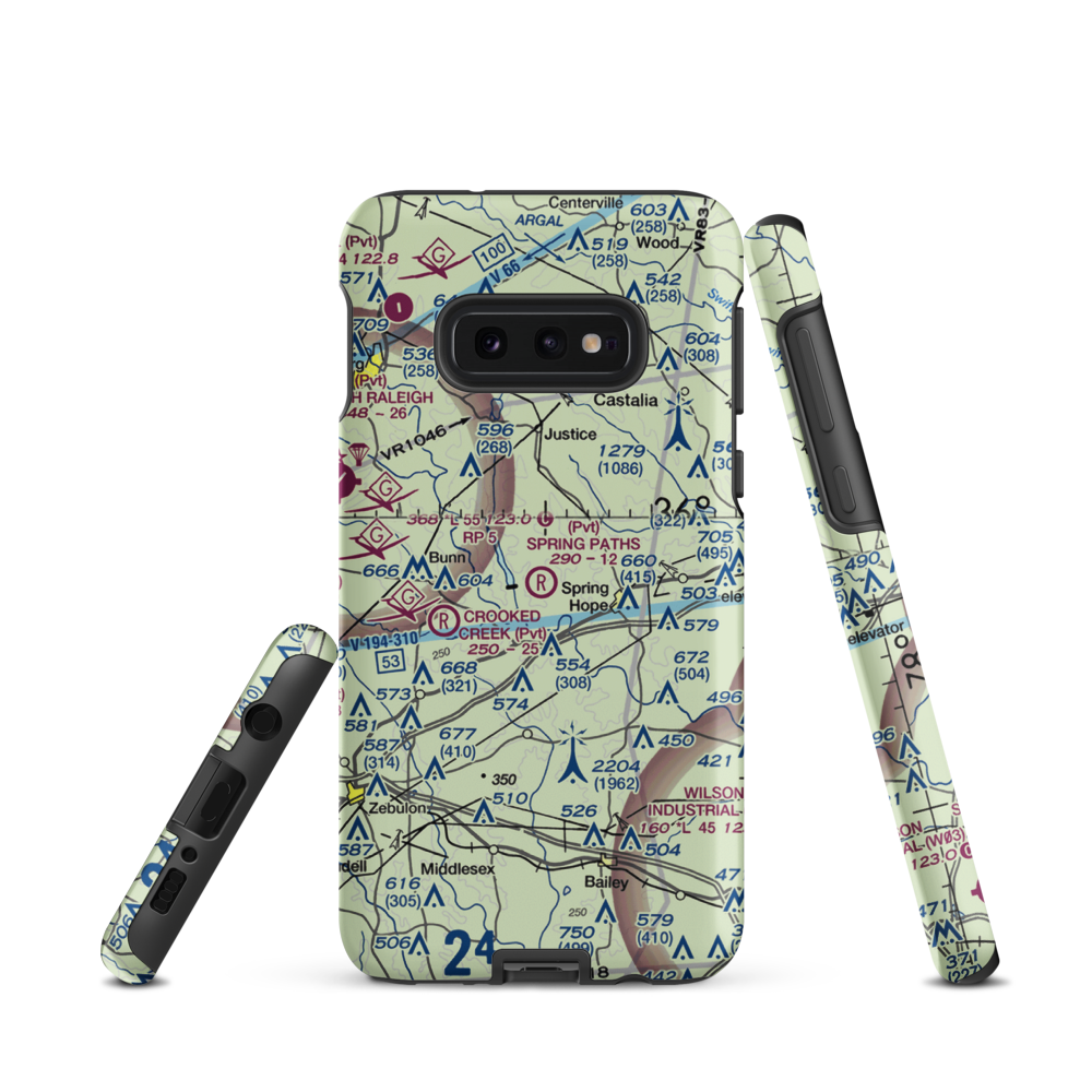 Spring Paths Airport (42NC) VFR Sectional Samsung Phone Case Samsung Galaxy S10 Plus model shown