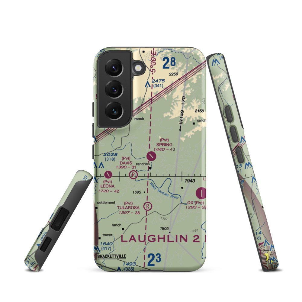 Spring Ranch Airport (3TA6) VFR Sectional Samsung Phone Case Samsung Galaxy S22 model shown