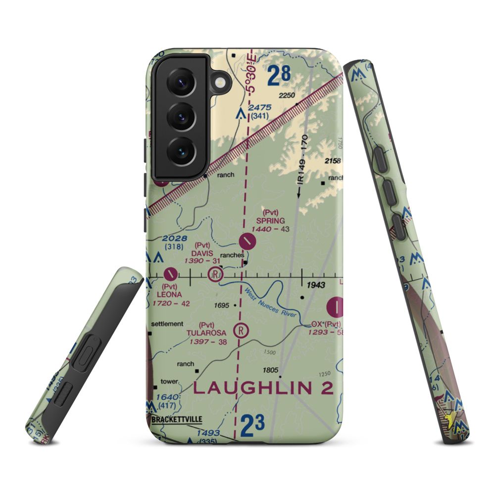 Spring Ranch Airport (3TA6) VFR Sectional Samsung Phone Case Samsung Galaxy S22 Plus model shown