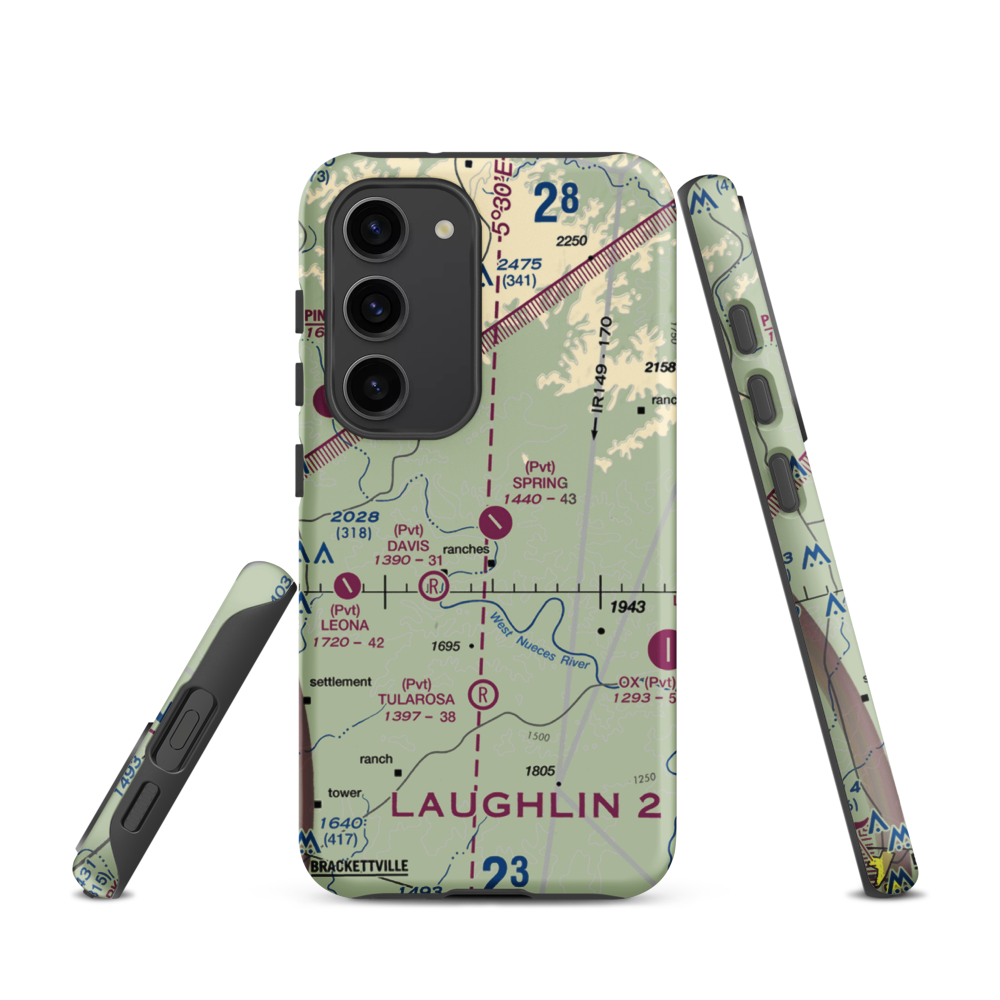 Spring Ranch Airport (3TA6) VFR Sectional Samsung Phone Case Samsung Galaxy S23 model shown