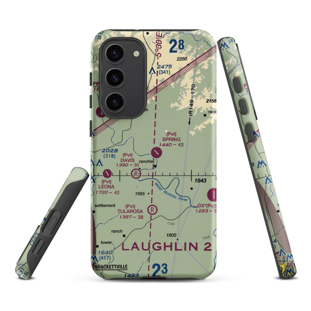 Spring Ranch Airport (3TA6) VFR Sectional Samsung Phone Case Samsung Galaxy S23 Plus model shown