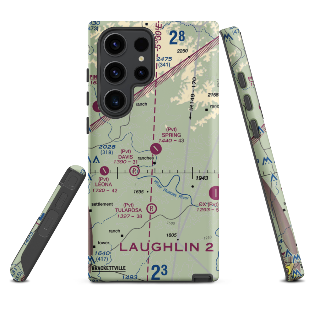 Spring Ranch Airport (3TA6) VFR Sectional Samsung Phone Case Samsung Galaxy S23 Ultra model shown