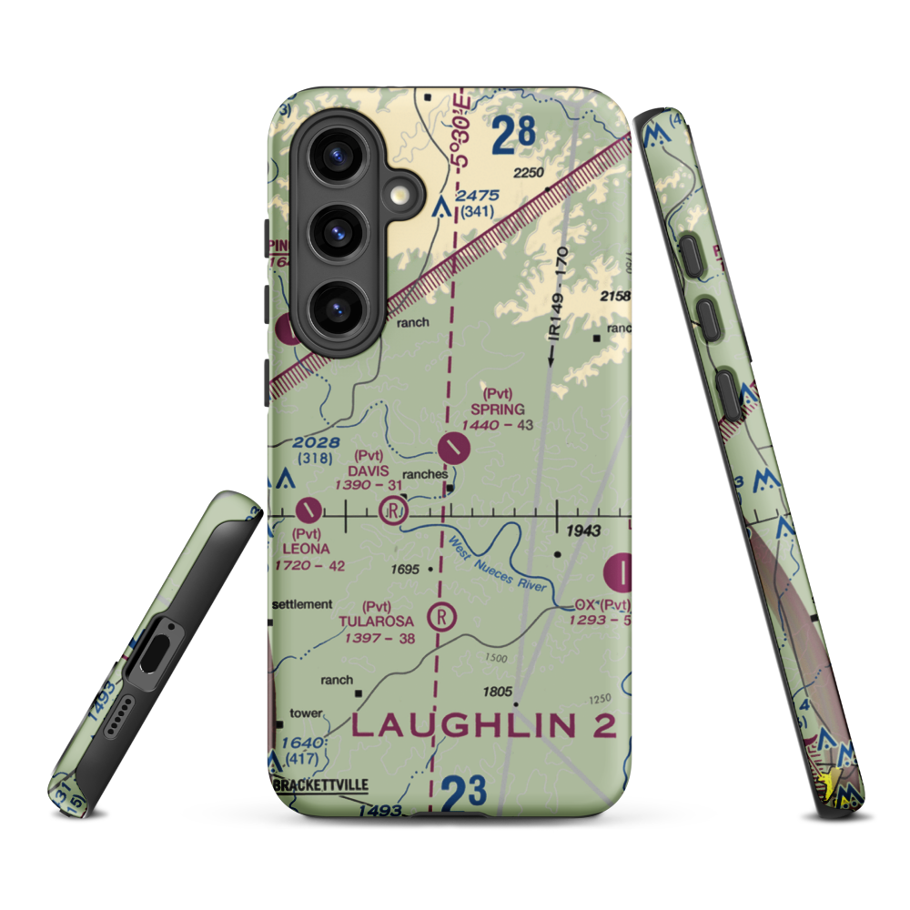 Spring Ranch Airport (3TA6) VFR Sectional Samsung Phone Case Samsung Galaxy S24 Plus model shown