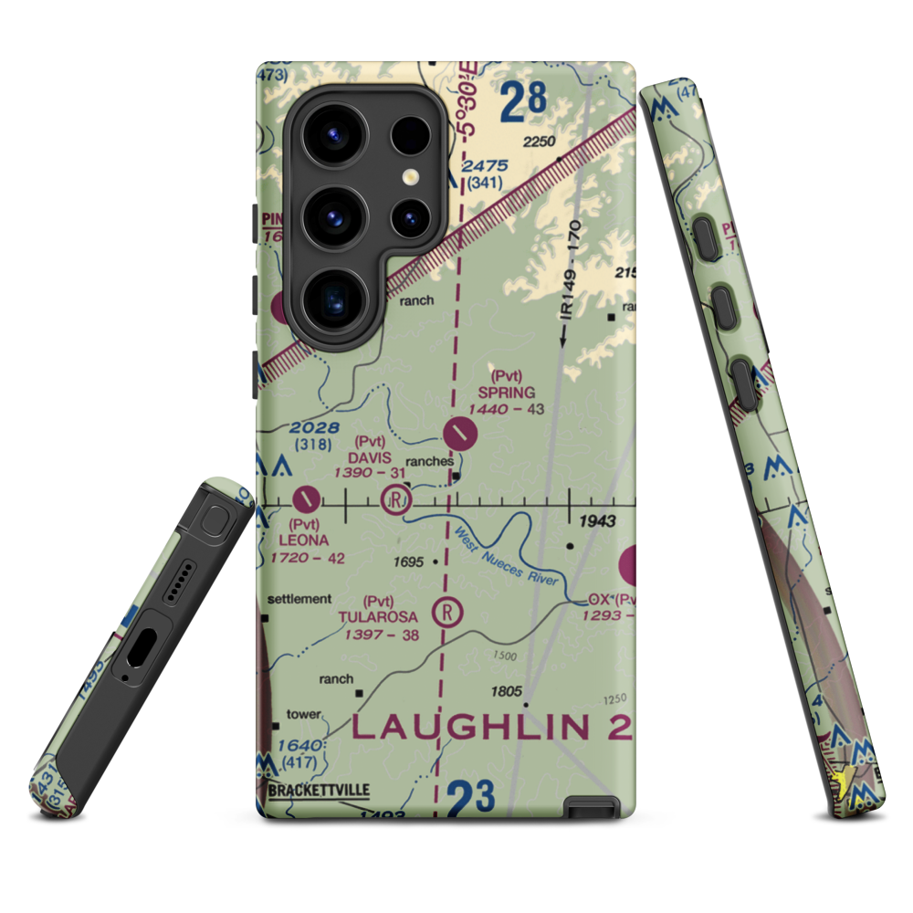 Spring Ranch Airport (3TA6) VFR Sectional Samsung Phone Case Samsung Galaxy S24 Ultra model shown