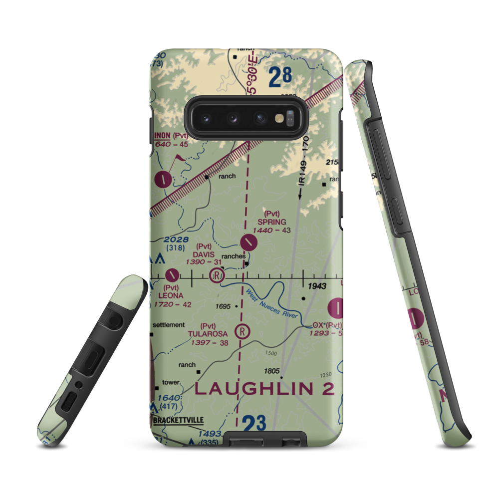 Spring Ranch Airport (3TA6) VFR Sectional Samsung Phone Case Samsung Galaxy S10 Plus model shown