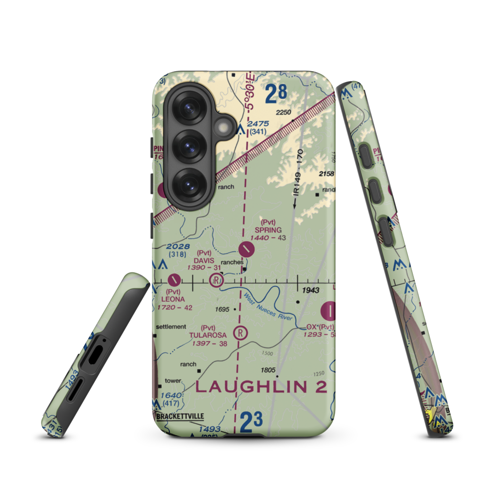 Spring Ranch Airport (3TA6) VFR Sectional Samsung Phone Case Samsung Galaxy S25 model shown