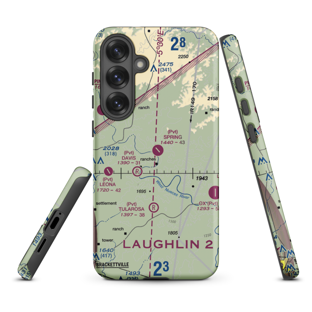 Spring Ranch Airport (3TA6) VFR Sectional Samsung Phone Case Samsung Galaxy S25 Plus model shown