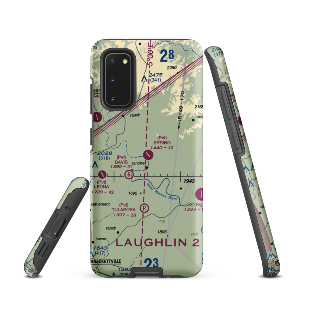 Spring Ranch Airport (3TA6) VFR Sectional Samsung Phone Case Samsung Galaxy S20 model shown