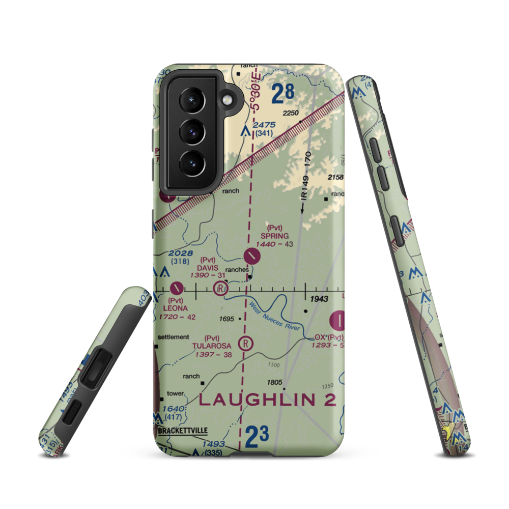 Spring Ranch Airport (3TA6) VFR Sectional Samsung Phone Case Samsung Galaxy S21 model shown