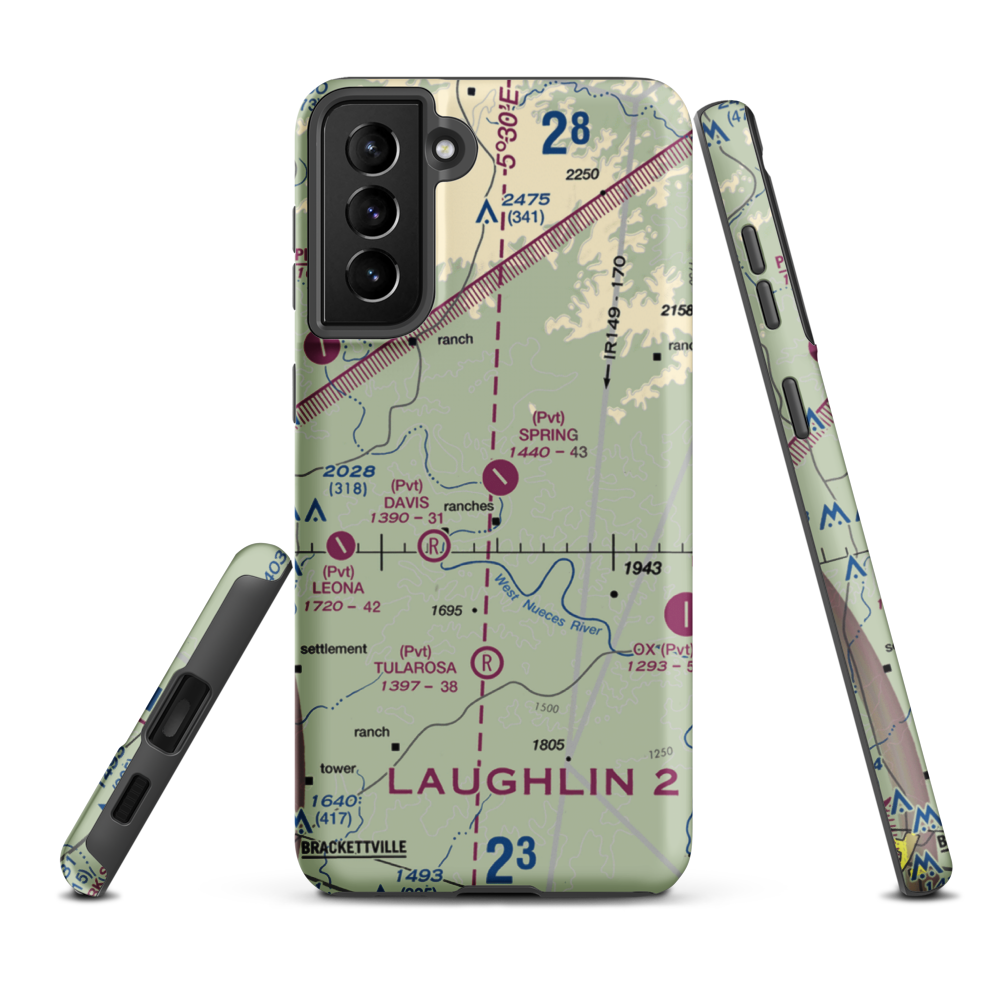 Spring Ranch Airport (3TA6) VFR Sectional Samsung Phone Case Samsung Galaxy S21 FE model shown