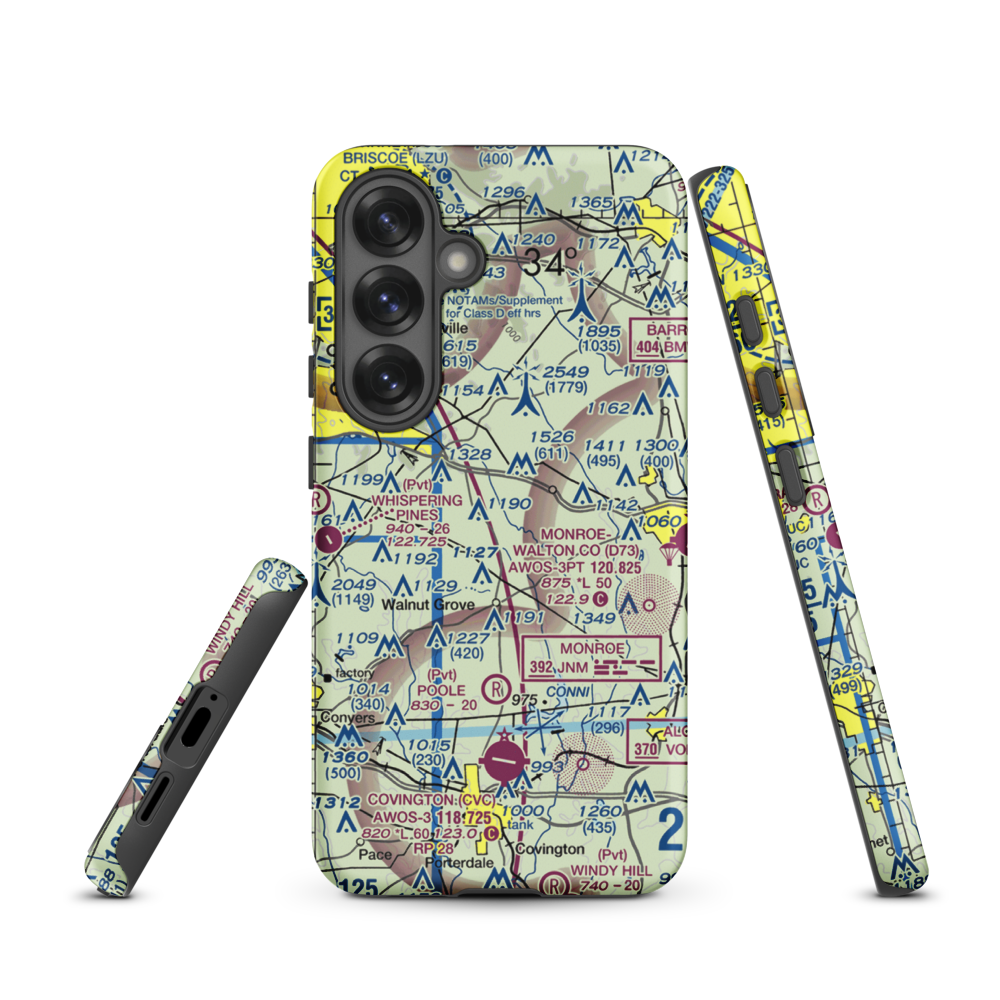 Spring Valley Farm Airport (6GA4) VFR Sectional Samsung Phone Case Samsung Galaxy S25 model shown