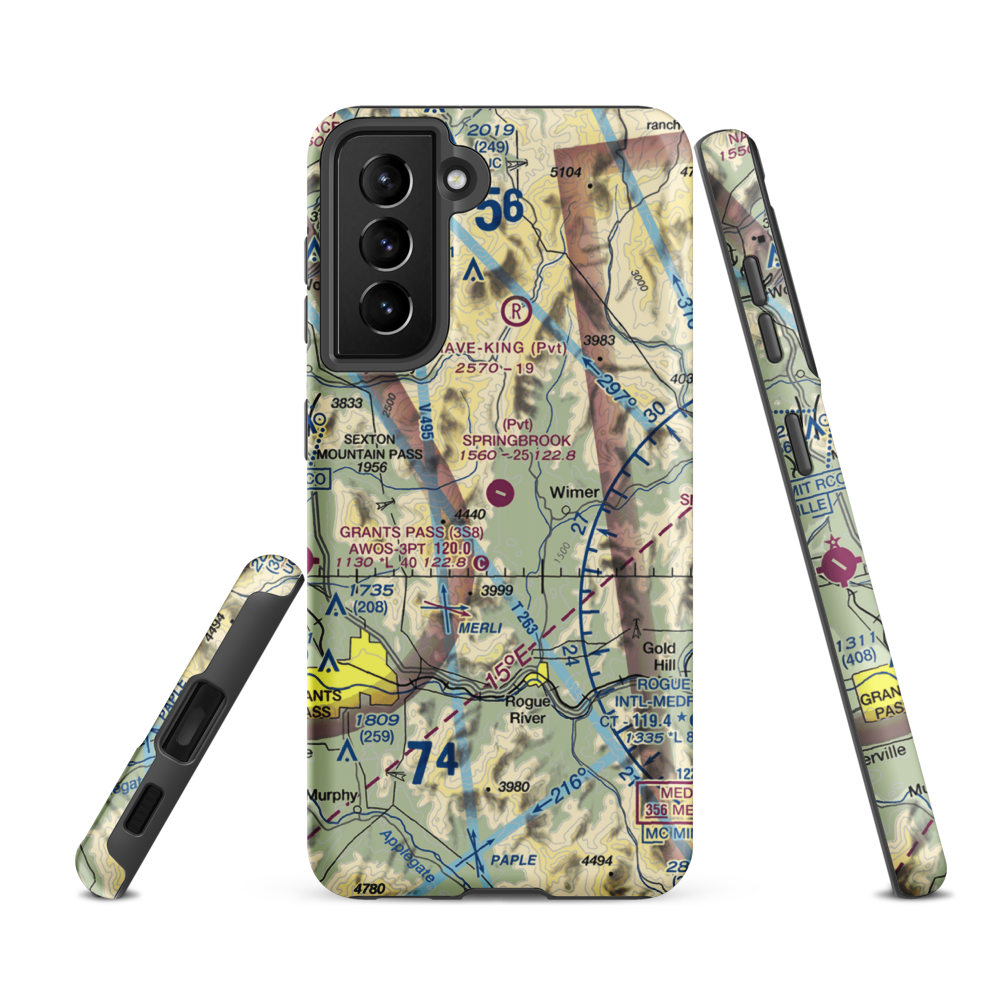 Springbrook Airport (4OR0) VFR Sectional Samsung Phone Case Samsung Galaxy S21 FE model shown