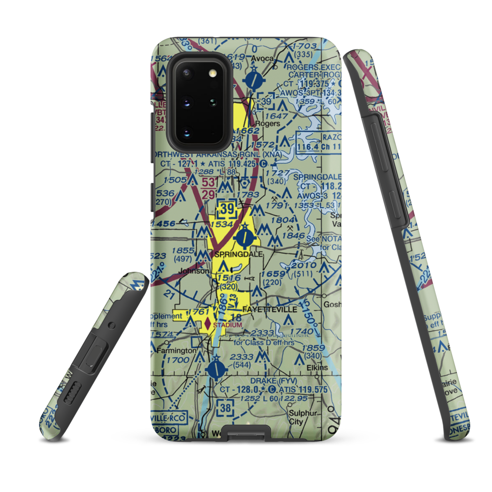 Springdale Municipal Airport (ASG) VFR Sectional Samsung Phone Case Samsung Galaxy S20 Plus model shown