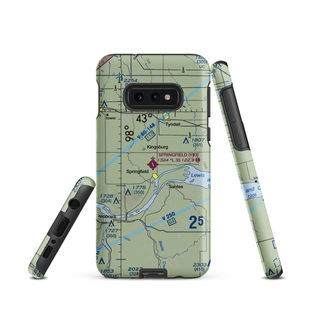 Springfield Municipal Airport (Y03) VFR Sectional Samsung Phone Case Samsung Galaxy S10 Plus model shown