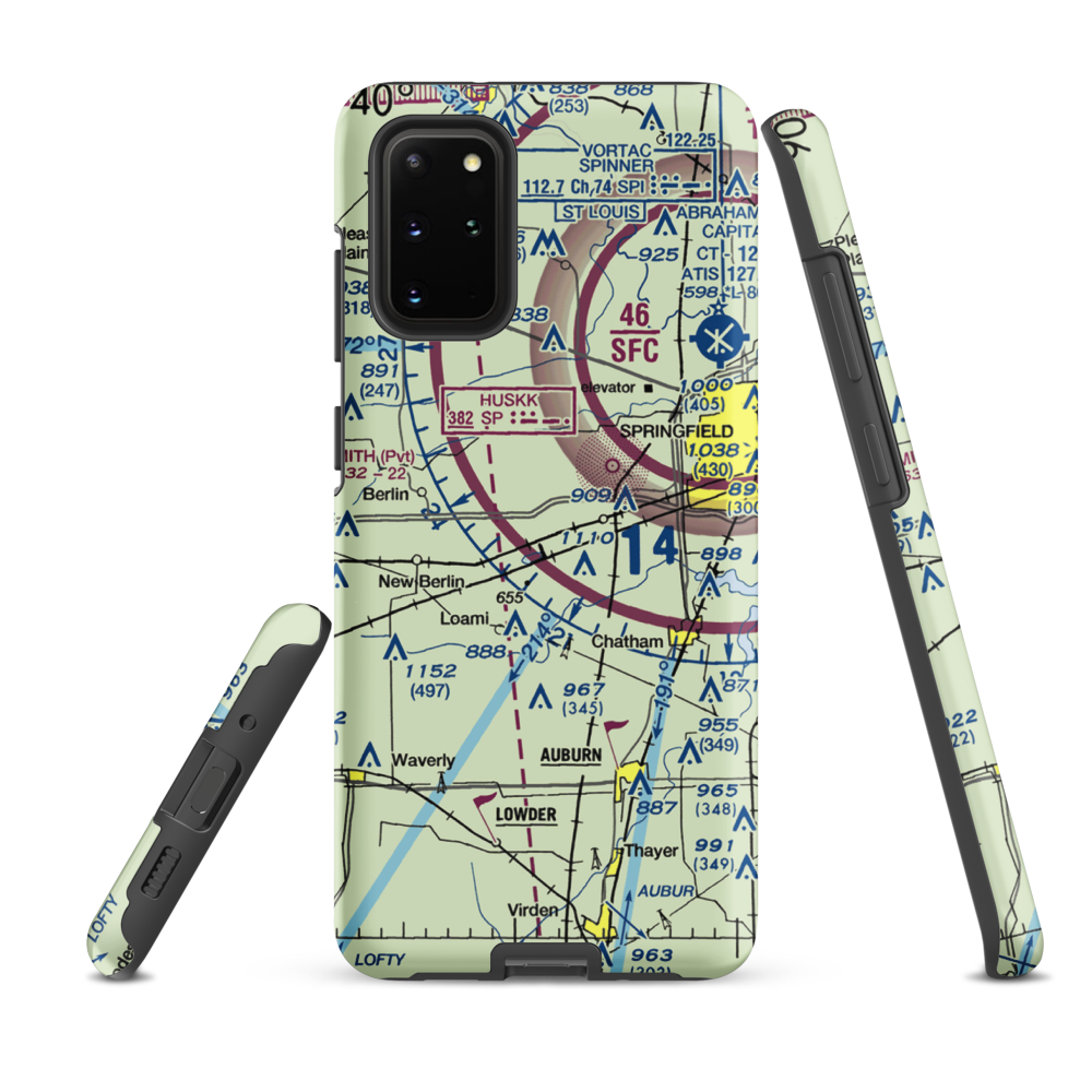Springfield Southwest Airpark (IL97) VFR Sectional Samsung Phone Case Samsung Galaxy S20 Plus model shown
