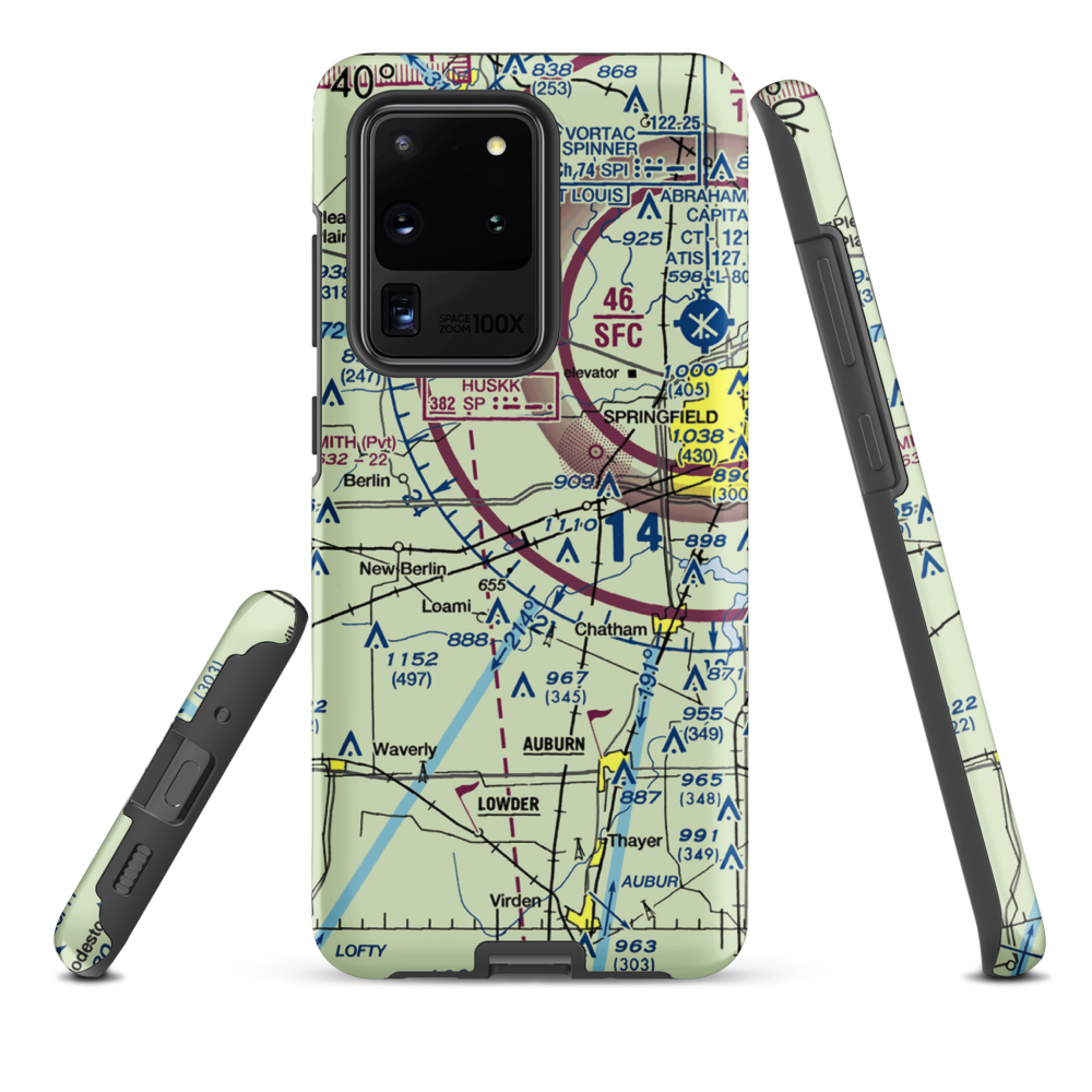 Springfield Southwest Airpark (IL97) VFR Sectional Samsung Phone Case Samsung Galaxy S20 Ultra model shown
