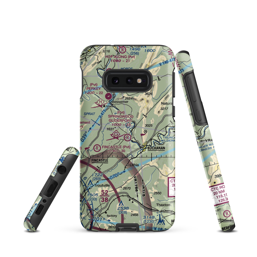 Springwood Airstrip (08VA) VFR Sectional Samsung Phone Case Samsung Galaxy S10 Plus model shown