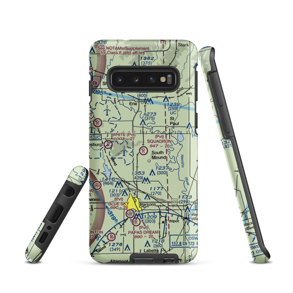Squadron Field (11KS) VFR Sectional Samsung Phone Case Samsung Galaxy S10 model shown