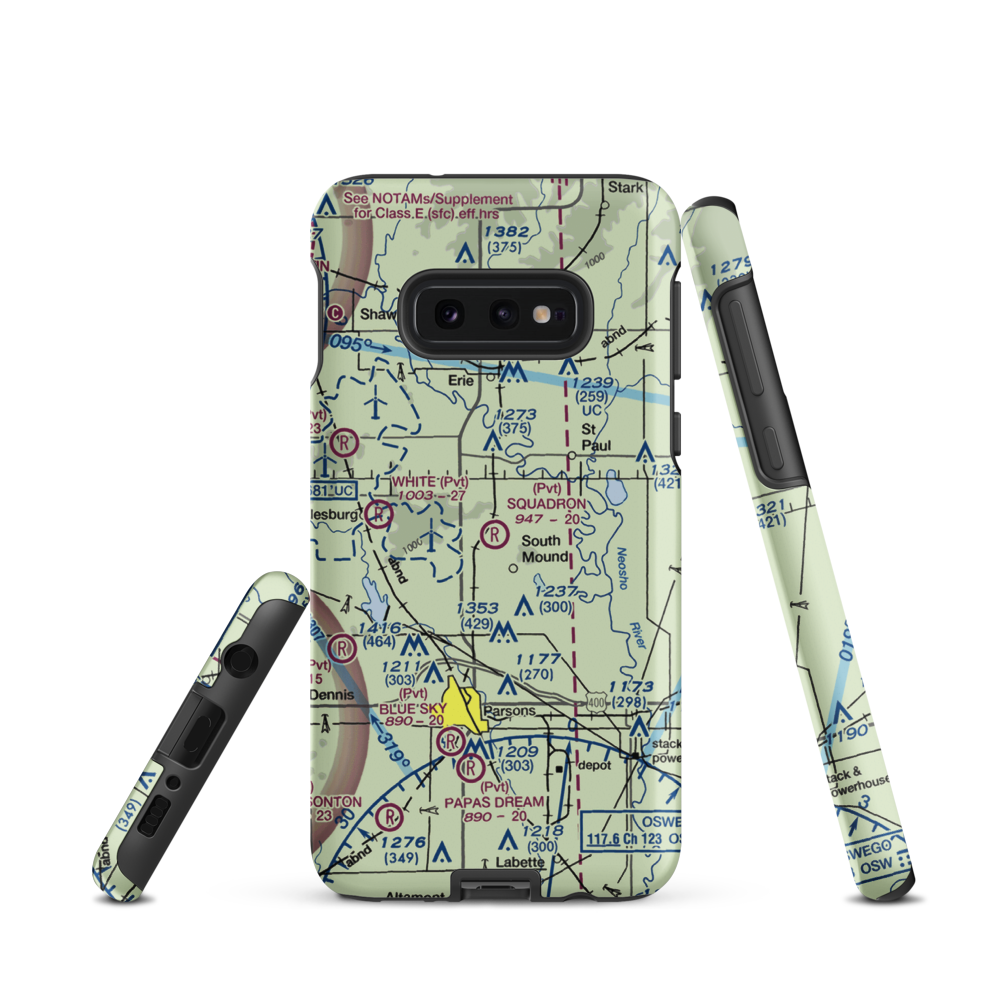 Squadron Field (11KS) VFR Sectional Samsung Phone Case Samsung Galaxy S10 Plus model shown