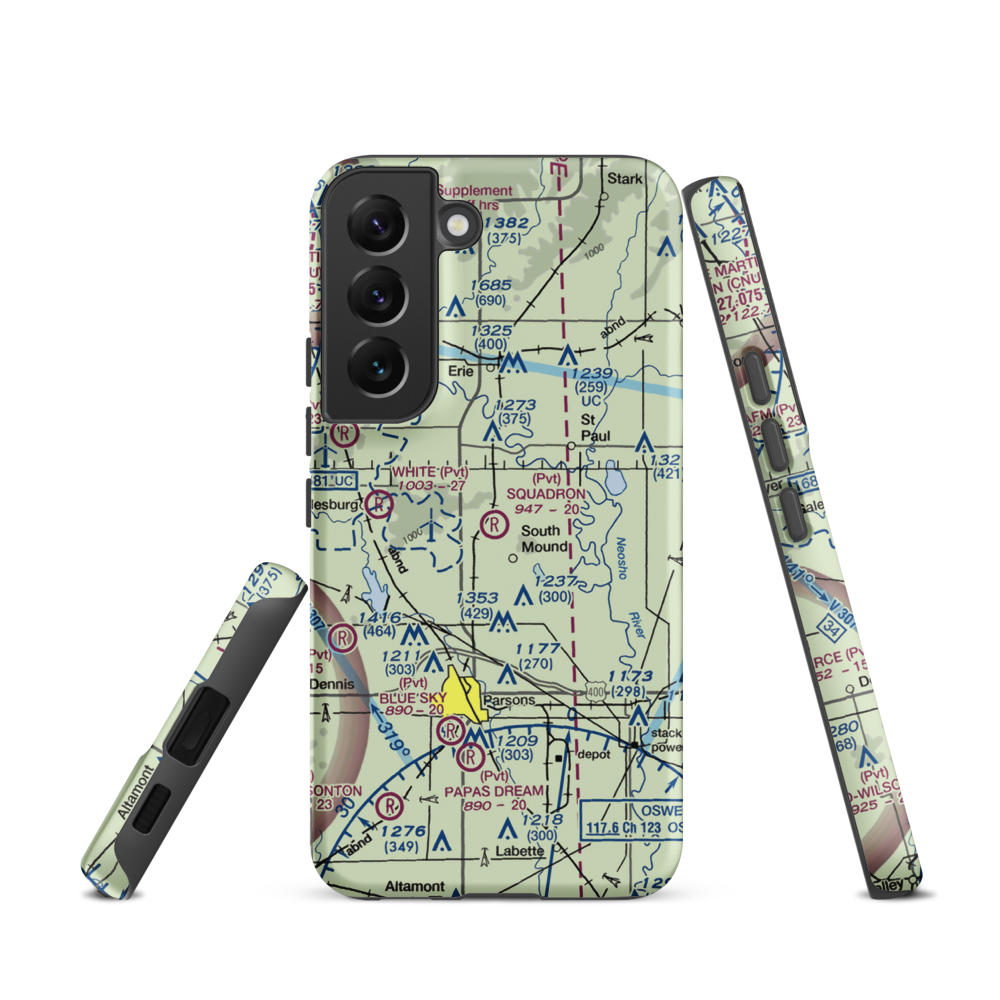 Squadron Field (11KS) VFR Sectional Samsung Phone Case Samsung Galaxy S22 model shown