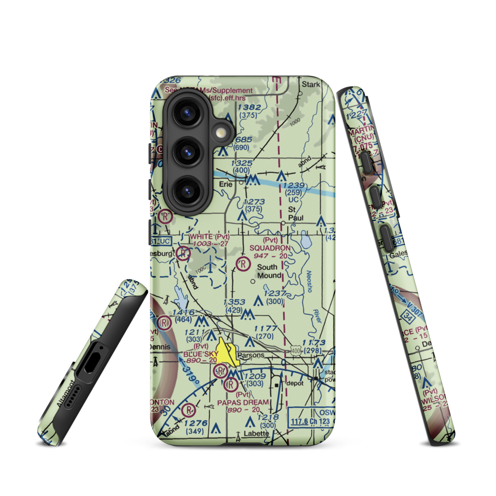 Squadron Field (11KS) VFR Sectional Samsung Phone Case Samsung Galaxy S24 model shown