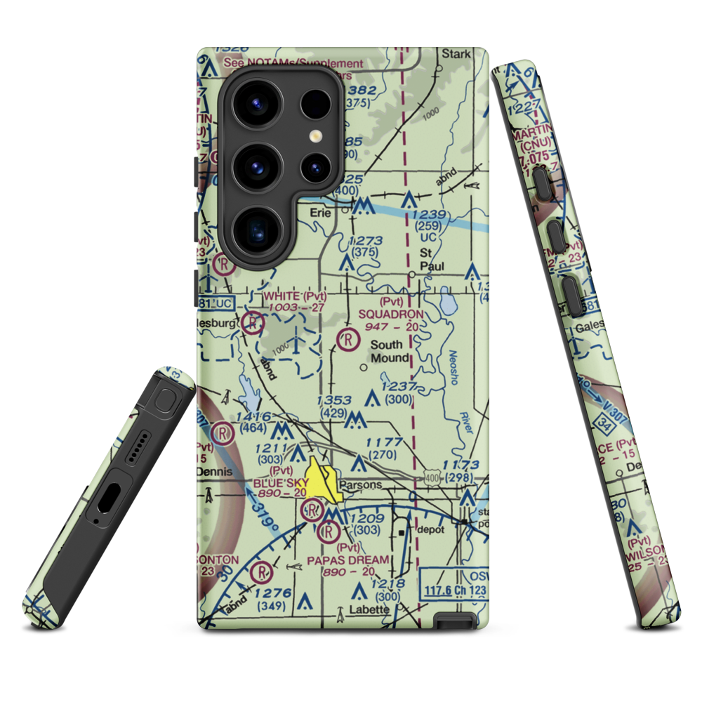 Squadron Field (11KS) VFR Sectional Samsung Phone Case Samsung Galaxy S24 Ultra model shown