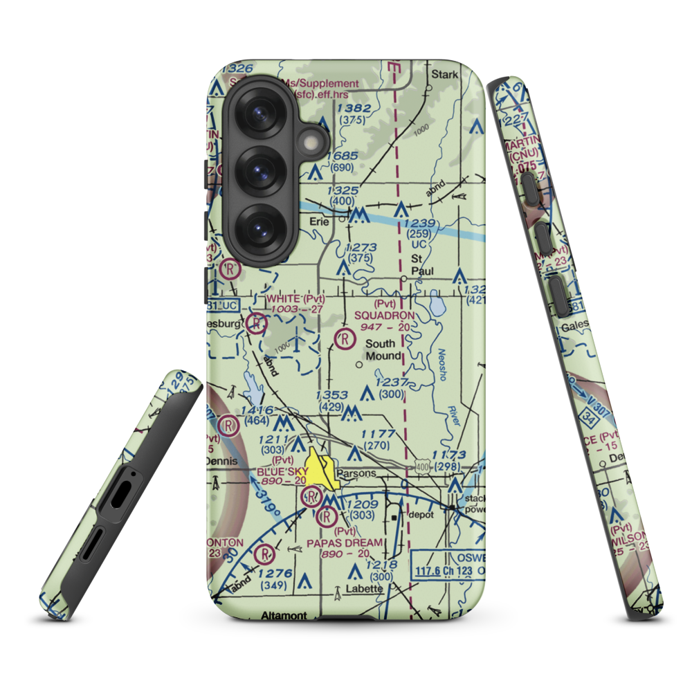 Squadron Field (11KS) VFR Sectional Samsung Phone Case Samsung Galaxy S25 Plus model shown