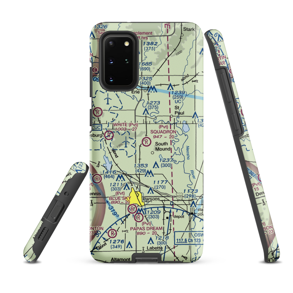 Squadron Field (11KS) VFR Sectional Samsung Phone Case Samsung Galaxy S20 Plus model shown