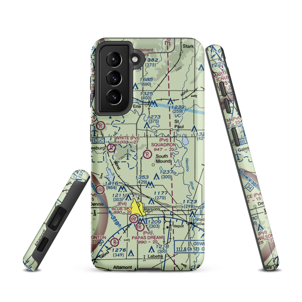 Squadron Field (11KS) VFR Sectional Samsung Phone Case Samsung Galaxy S21 model shown